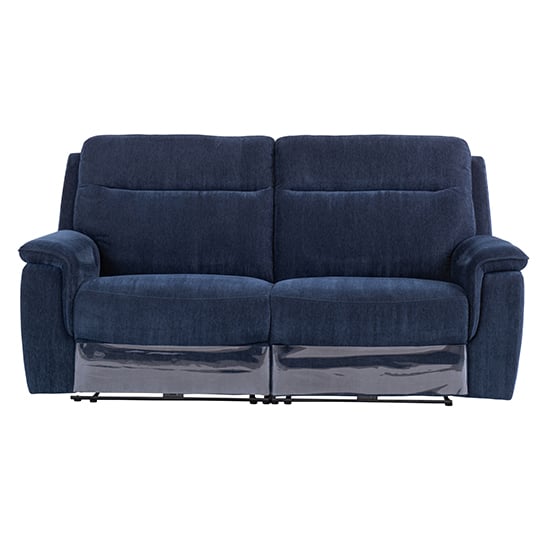 Hailey Fabric Electric Recliner 3 Seater Sofa In Blue
