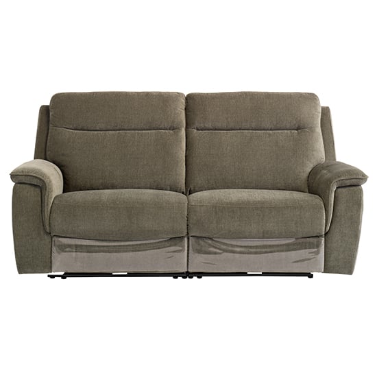 Hailey Fabric Electric Recliner 3 Seater Sofa In Moss Green