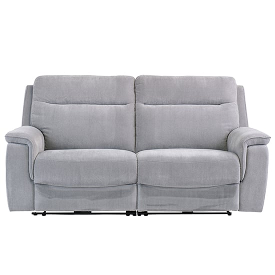 Product photograph of Hailey Fabric Electric Recliner 3 Seater Sofa In Silver Grey from Furniture in Fashion