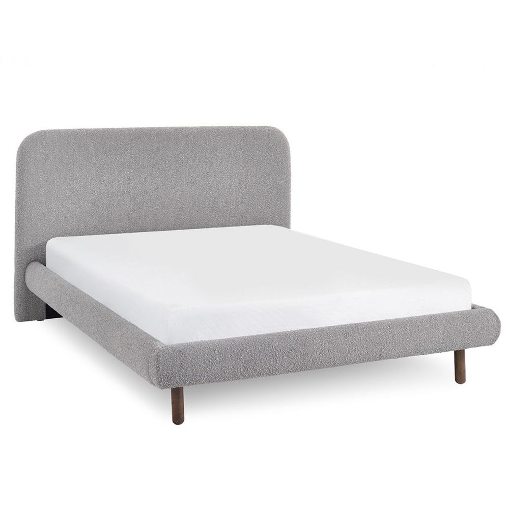 Hailey Fabric King Size Bed In Grey