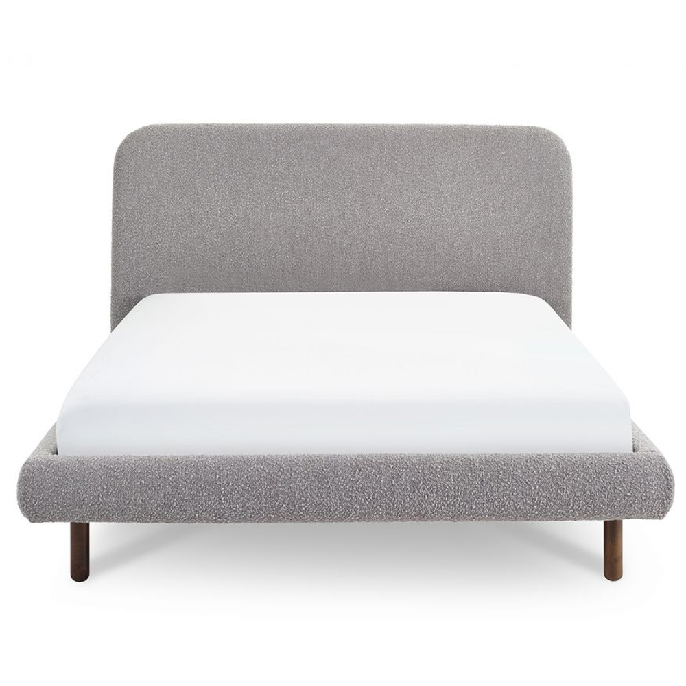 Hailey Fabric King Size Bed In Grey