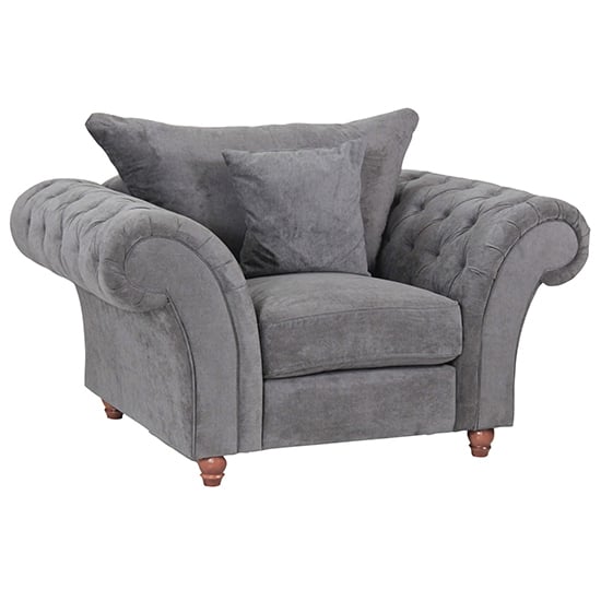 Photo of Haimi fabric sofa 1 seater sofa with wooden legs in grey