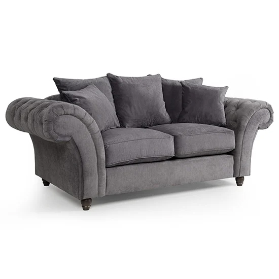 Read more about Haimi fabric sofa 2 seater sofa with wooden legs in grey