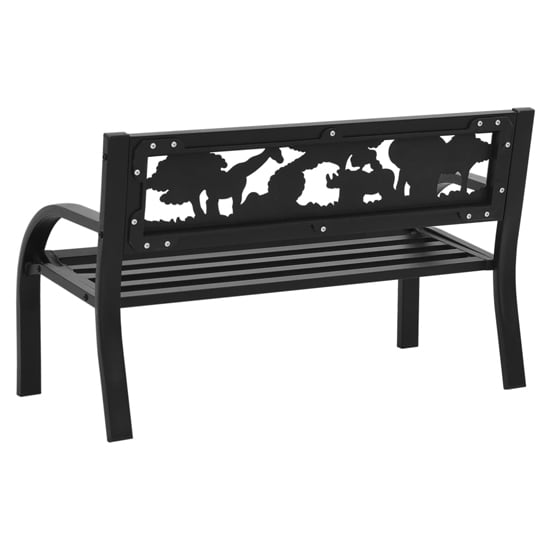 Haimi Steel Children Garden Seating Bench In Black_4
