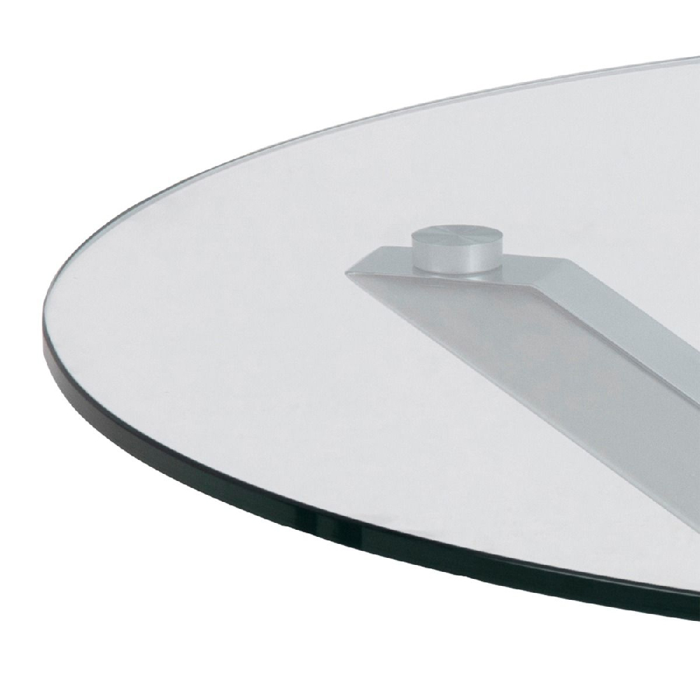 Haines Glass Coffee Table Round With Chrome Legs In Clear