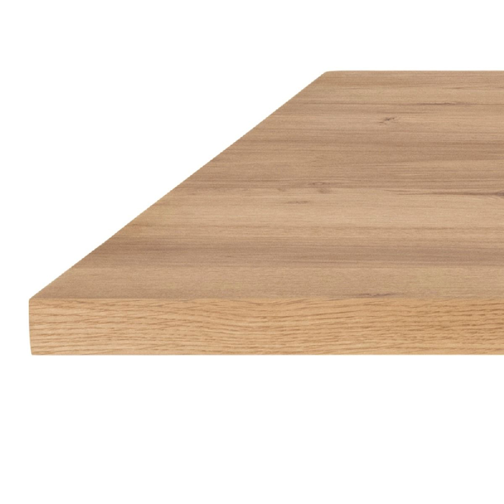 Haines Wooden Dining Table Rectangular With Black Legs In Oak