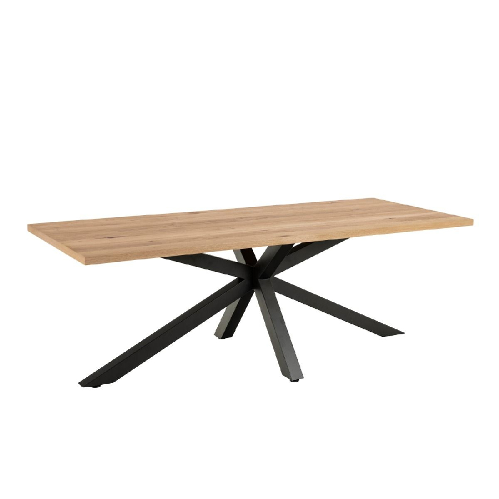 Read more about Haines wooden dining table rectangular with black legs in oak