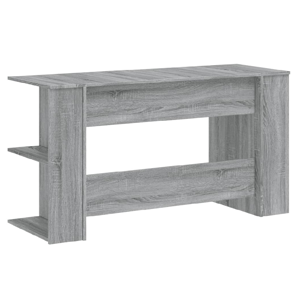 Haines Wooden Laptop Desk With 4 Shelves In Grey Sonoma