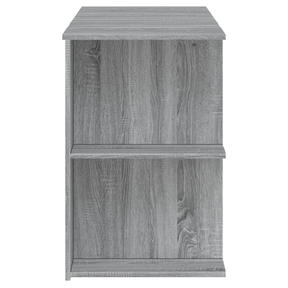 Haines Wooden Laptop Desk With 4 Shelves In Grey Sonoma