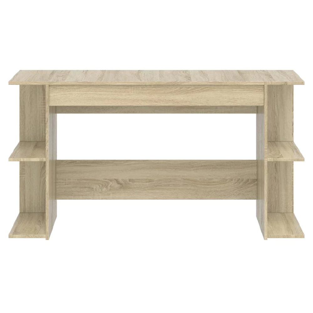 Haines Wooden Laptop Desk With 4 Shelves In Sonoma Oak