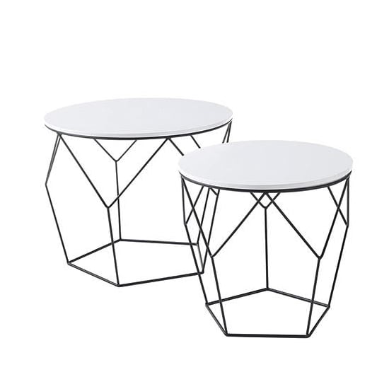 Read more about Haiti wooden pair of coffee tables in matt white