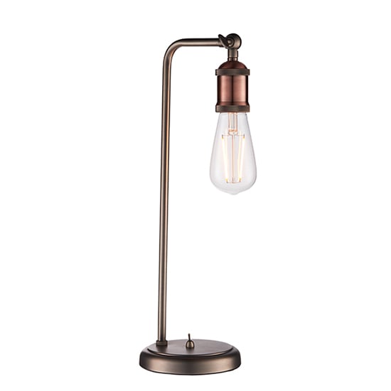 Product photograph of Hal Table Lamp In Aged Pewter And Aged Copper from Furniture in Fashion