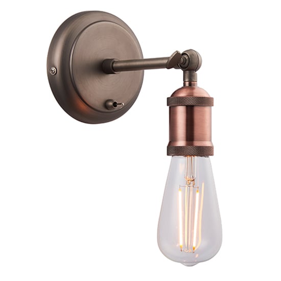Photo of Hal wall light in aged pewter and aged copper