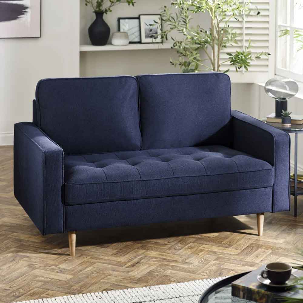 Haldrex Fabric 2 Seater Sofa in Deep Blue