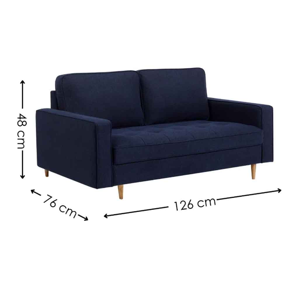 Haldrex Fabric 2 Seater Sofa in Deep Blue