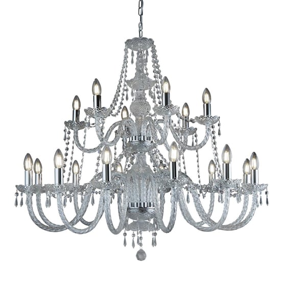 Product photograph of Hale 18 Lights Clear Crystal Chandelier Light In Chrome from Furniture in Fashion