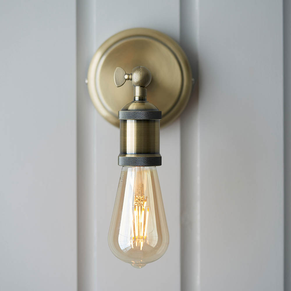 Halifax Wall Light In Antique Brass