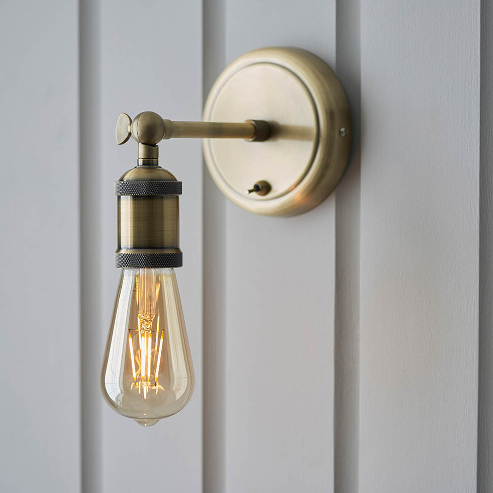 Halifax Wall Light In Antique Brass