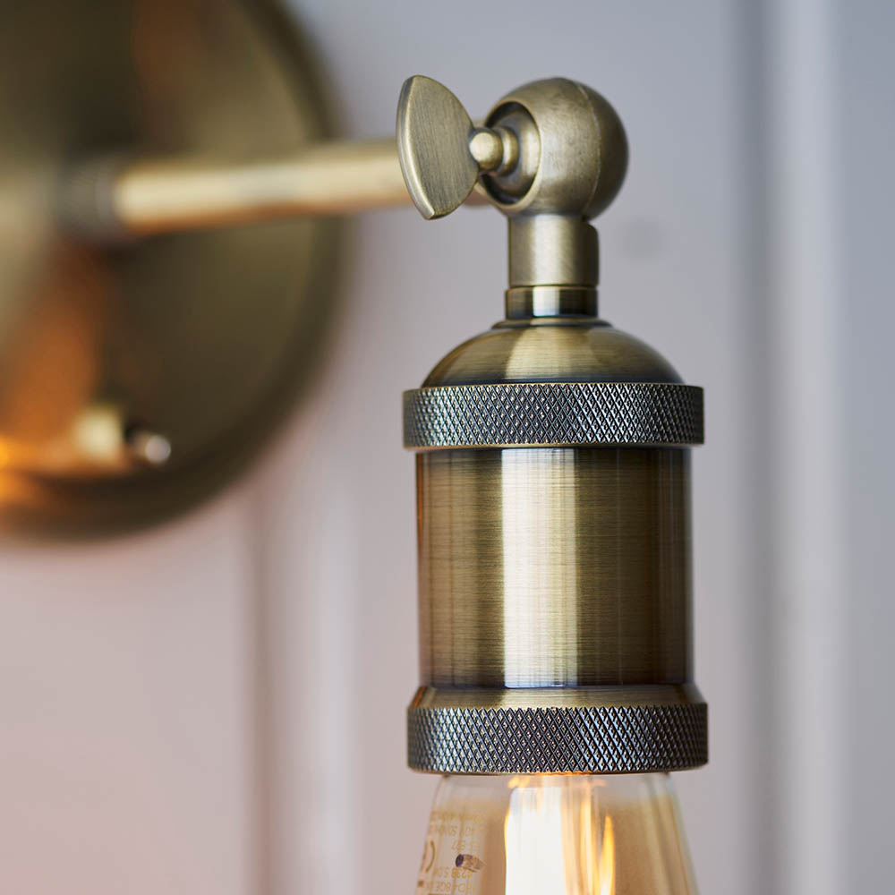 Halifax Wall Light In Antique Brass