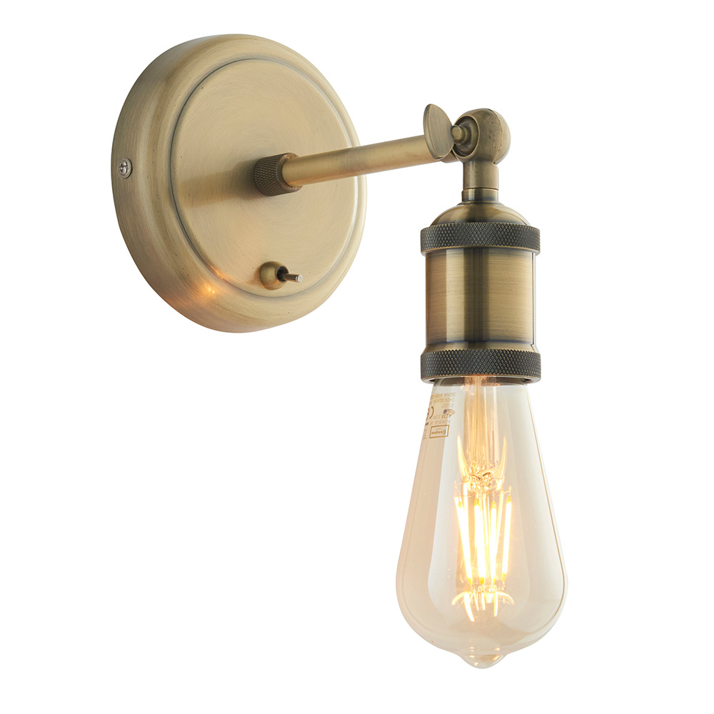 Halifax Wall Light In Antique Brass