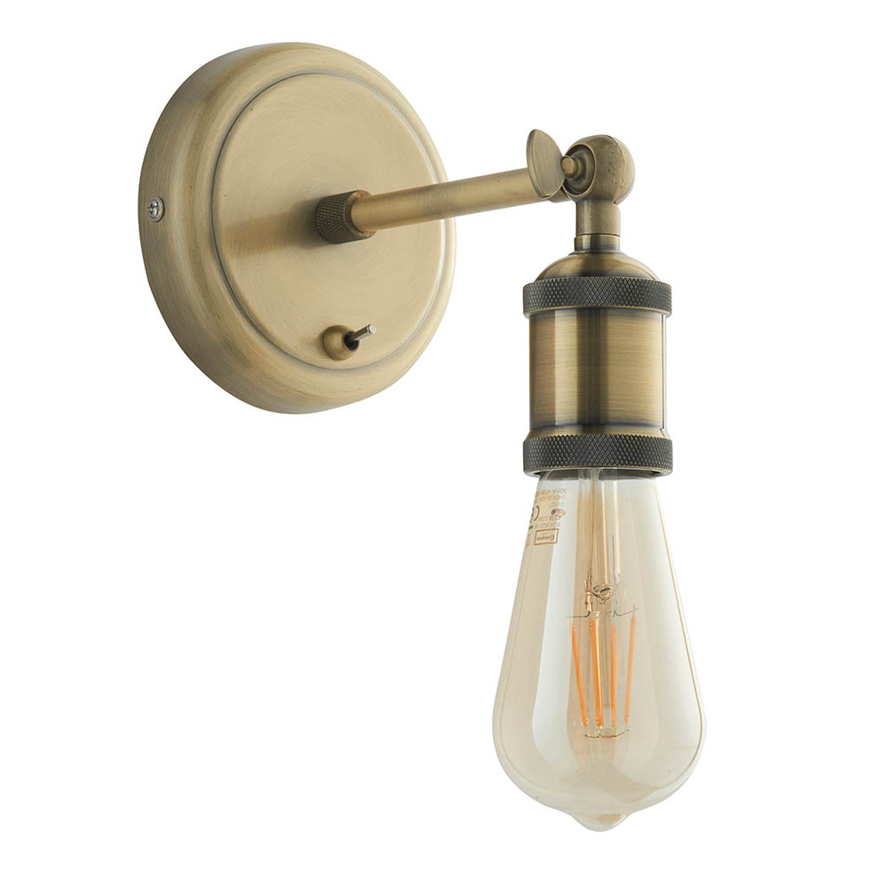 Halifax Wall Light In Antique Brass