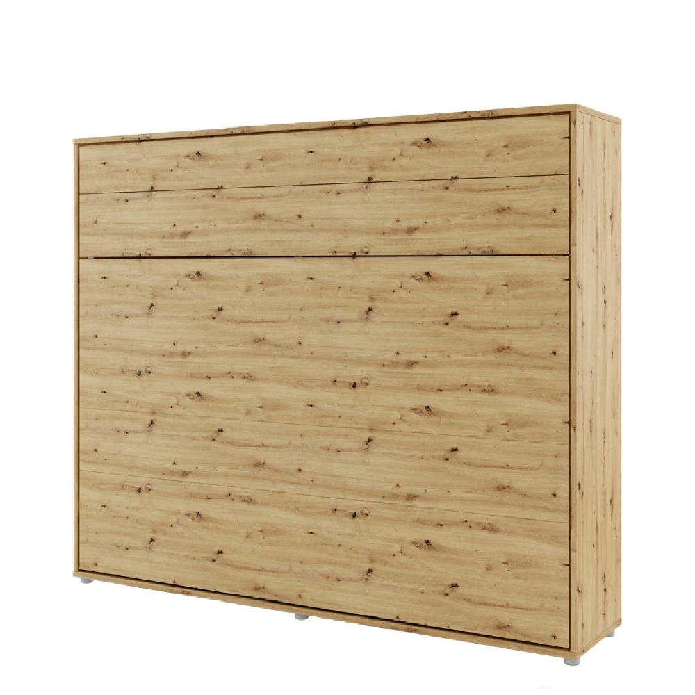 Halifax Horizontal Wall Wooden King Size Bed In Artisan Oak
