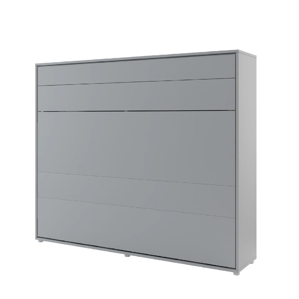 Halifax Horizontal Wall Wooden King Size Bed In Matt Grey