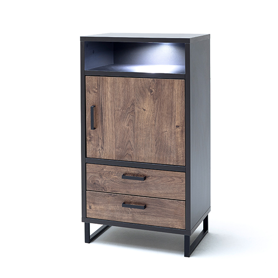 Halifax LED Wooden Chest Of Drawers In Barrique Oak_2