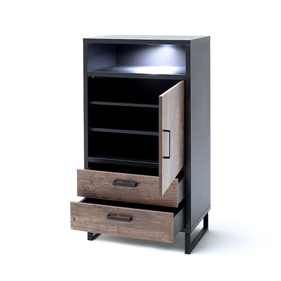 Halifax LED Wooden Chest Of Drawers In Barrique Oak_3