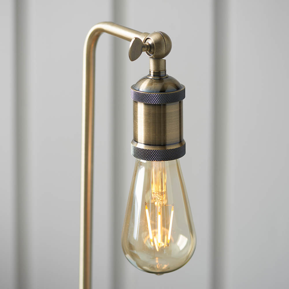Halifax Metal Floor Lamp In Aged Pewter And Aged Copper