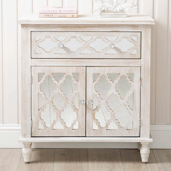 Photo of Halifax mirrored sideboard with 2 doors 1 drawer in natural