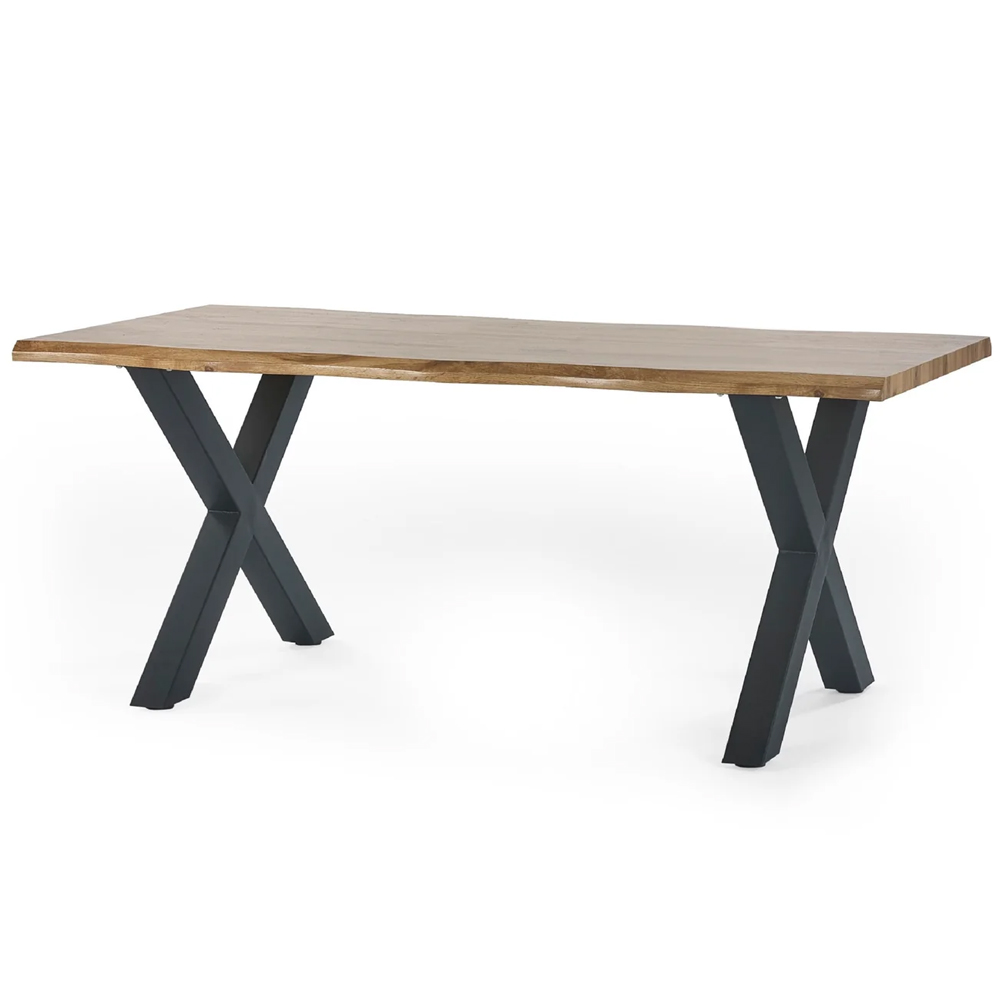 Halifax Oak Wooden Dining Table With 4 Erie Grey Chairs