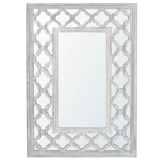 Product photograph of Halifax Wall Mirror Rectangular In Natural Wooden Frame from Furniture in Fashion