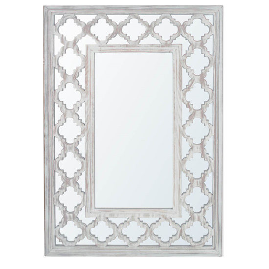 Halifax Wall Mirror Rectangular In Natural Wooden Frame thumbnail