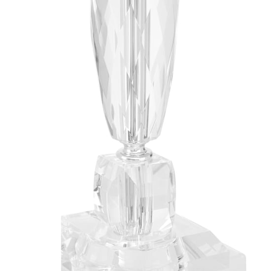 Halipa White Fabric Shade Table Lamp With Crystal Base_3
