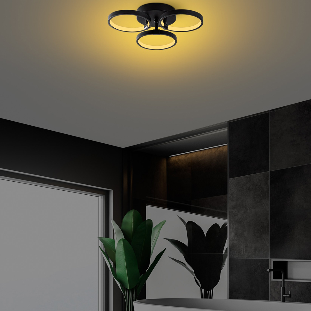 Halka Metal Ceiling Light in Black