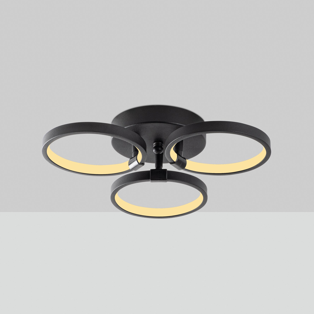 Halka Metal Ceiling Light in Black