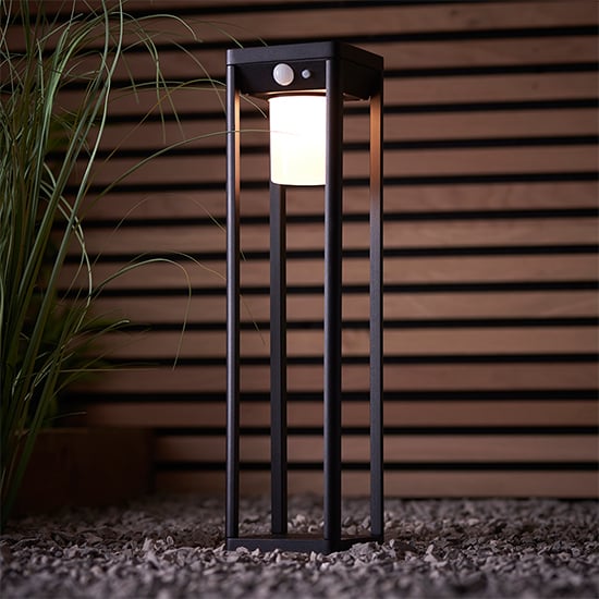 Product photograph of Hallam Led Pir Outdoor Post Photocell In Textured Black from Furniture in Fashion