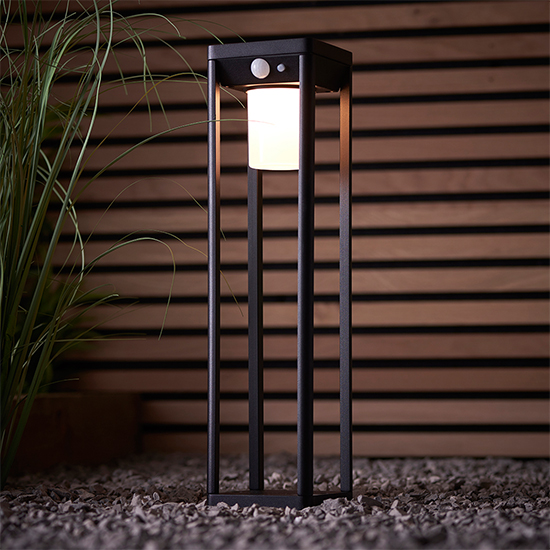 Hallam LED PIR Outdoor Post Photocell In Textured Black