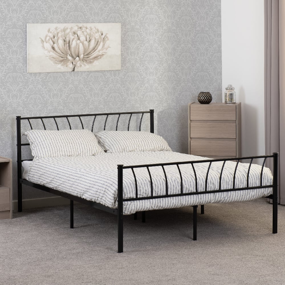 Read more about Hallandale metal double bed in black