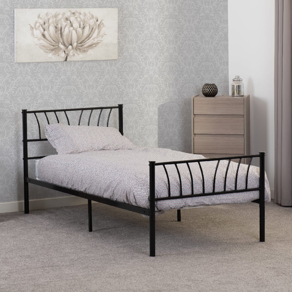 Read more about Hallandale metal single bed in black