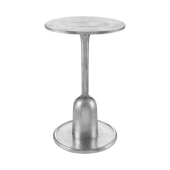 Product photograph of Hallo Round Aluminium Side Table In Silver from Furniture in Fashion