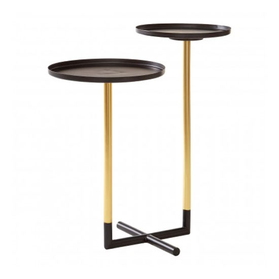 Hallo Iron Duplex Side Tables In Black And Gold