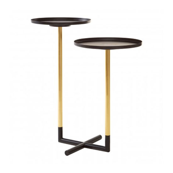 Hallo Iron Duplex Side Tables In Black And Gold