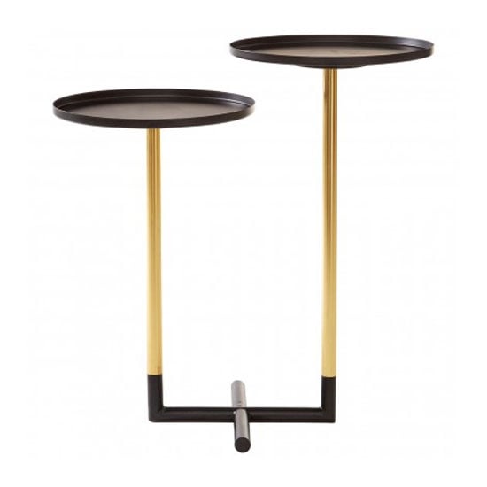 Product photograph of Hallo Iron Duplex Side Tables In Black And Gold from Furniture in Fashion