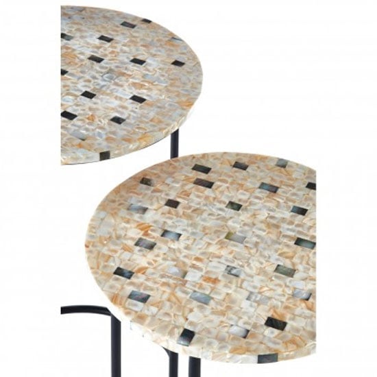 Hallo Mother Pearl Top Set Of 2 Side Tables In Assorted