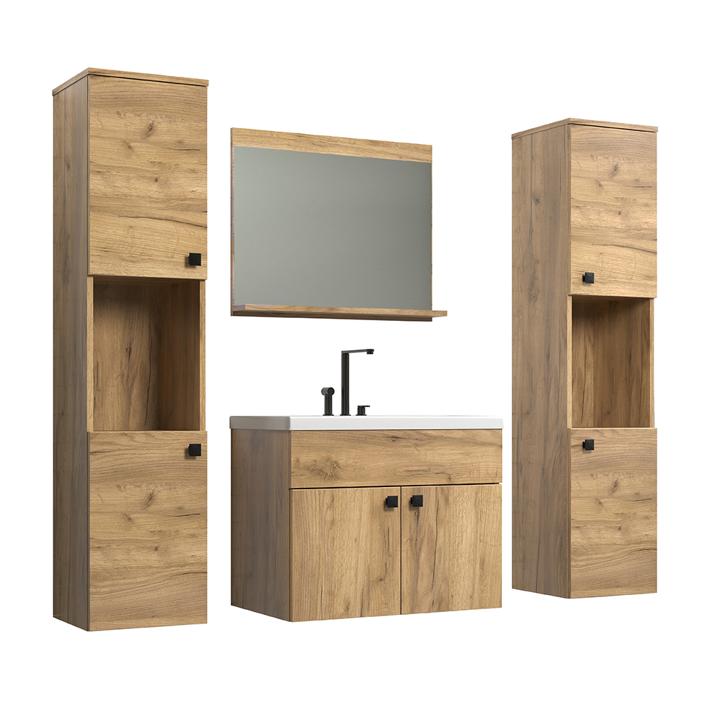 Halmira Wooden Bathroom Furniture Set in Oak