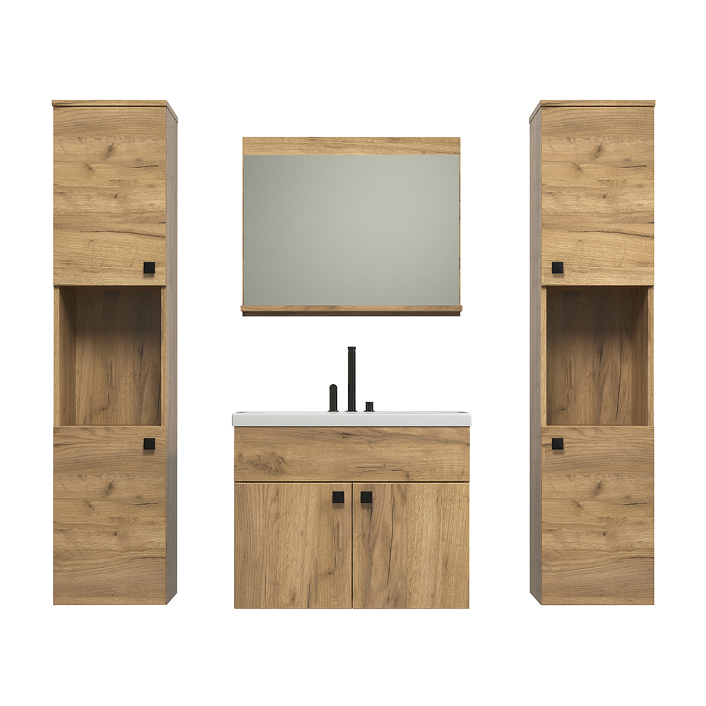 Halmira Wooden Bathroom Furniture Set in Oak