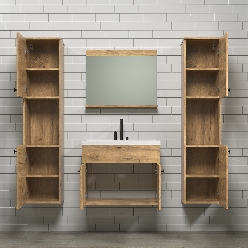 Halmira Wooden Bathroom Furniture Set in Oak