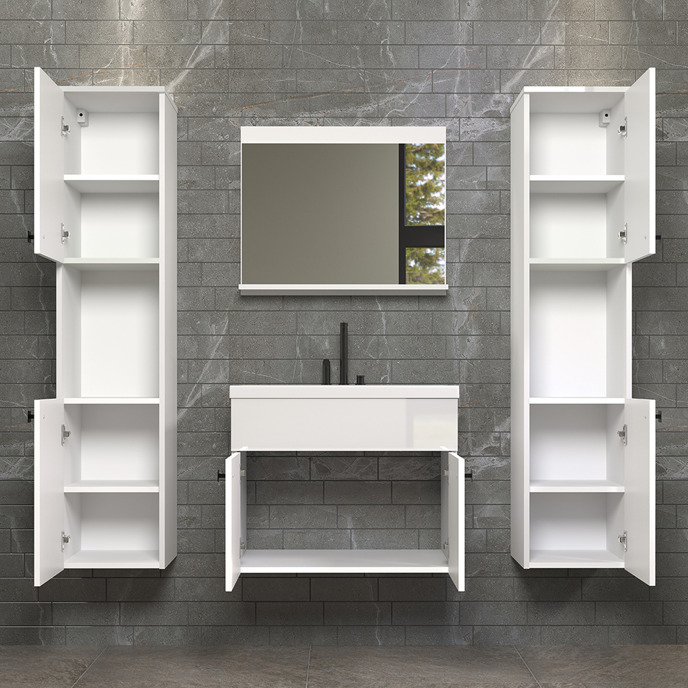 Halmira Wooden Bathroom Furniture Set in White